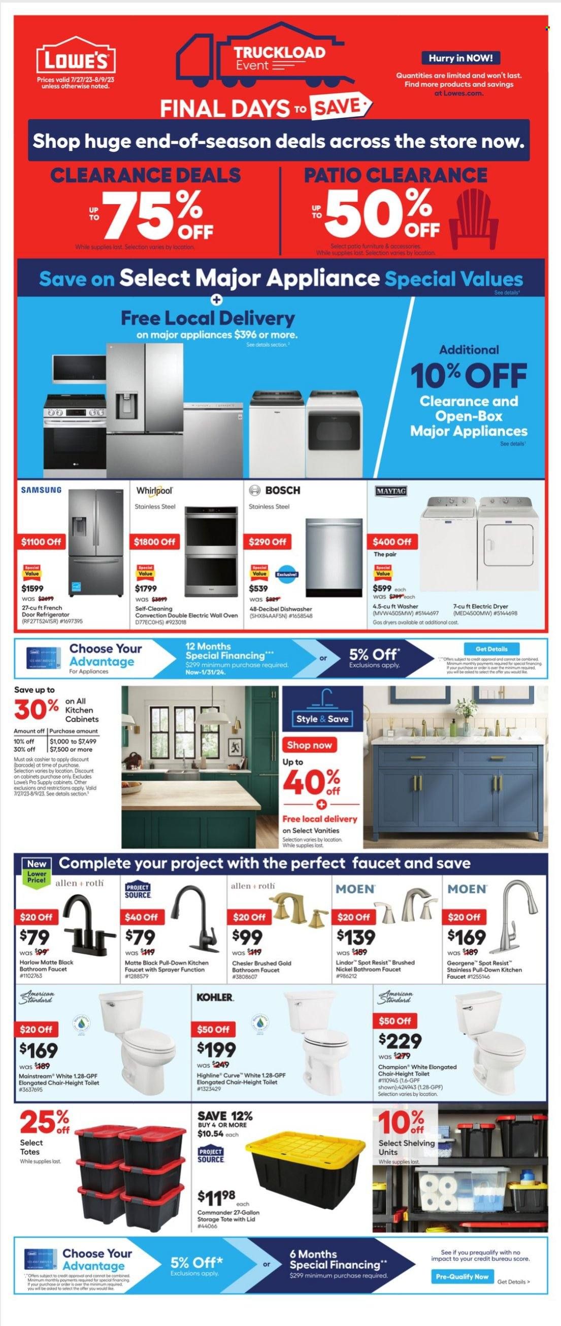 Lowe's Weekly Ad Flyer Specials July 27 to August 9, 2023