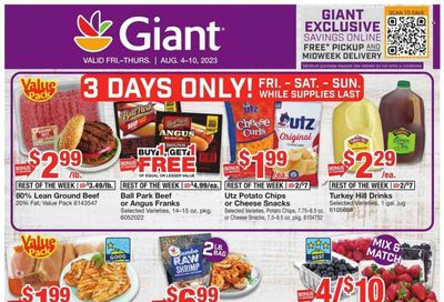 Giant Food (DE, MD, VA) Weekly Ad Flyer Specials August 4 to August 10, 2023