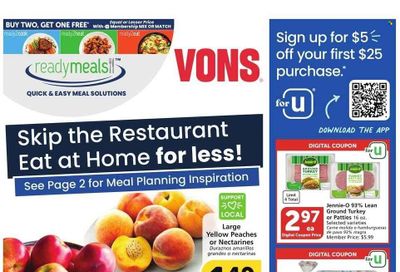 Vons (CA) Weekly Ad Flyer Specials August 9 to August 15, 2023