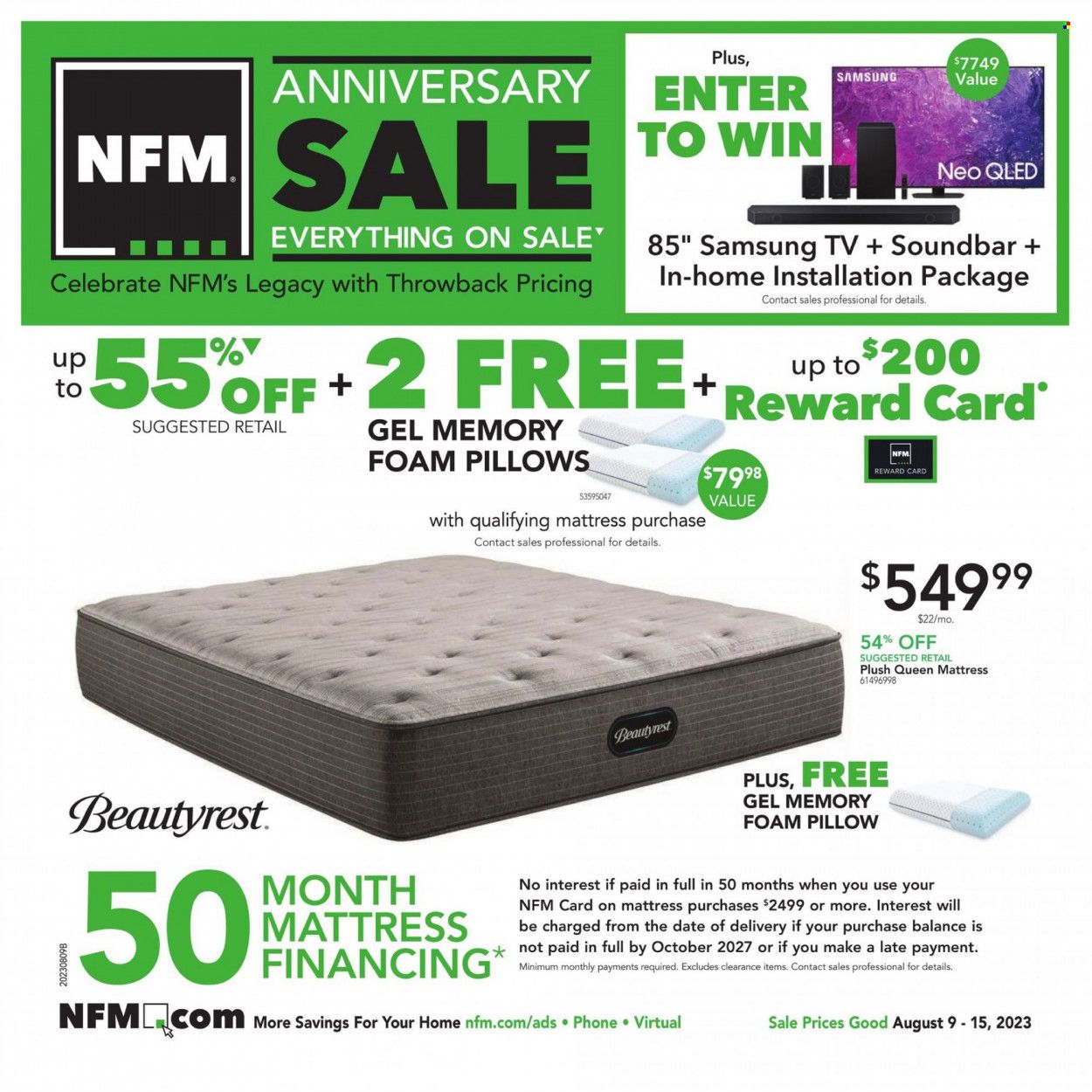 Nebraska Furniture Mart (IA, KS, NE, TX) Weekly Ad Flyer Specials August 9 to August 15, 2023