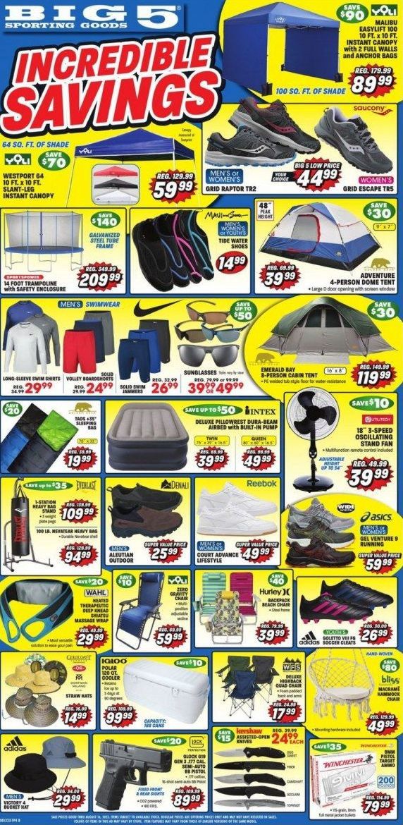 Big 5 (AZ, CA, CO, ID, NM, OR, UT, WA) Weekly Ad Flyer Specials August 11 to August 12, 2023