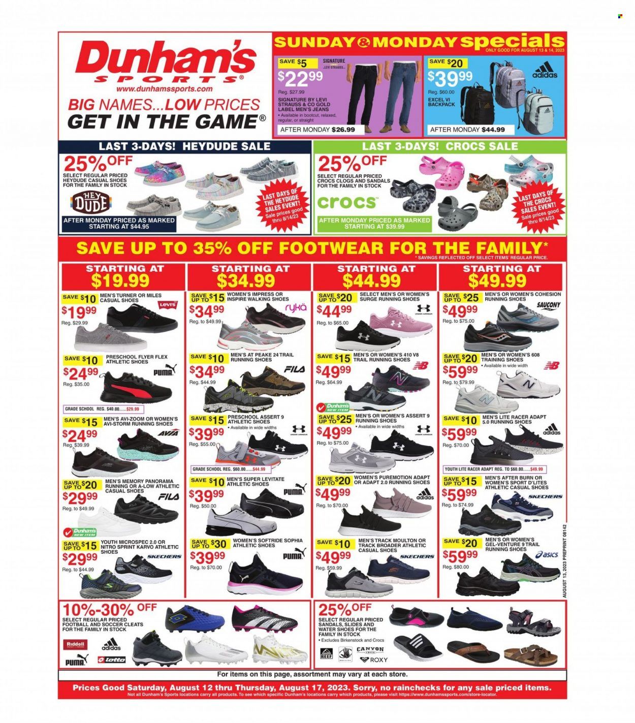 Dunham's Sports Weekly Ad Flyer Specials August 12 to August 17, 2023