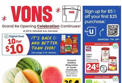 Vons (CA) Weekly Ad Flyer Specials August 16 to August 22, 2023