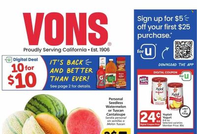 Vons (CA) Weekly Ad Flyer Specials August 16 to August 22, 2023