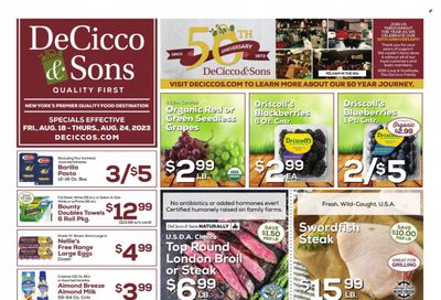 DeCicco & Sons (NY) Weekly Ad Flyer Specials August 18 to August 24, 2023