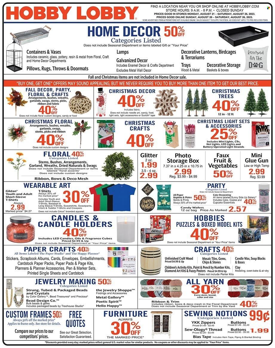 Hobby Lobby Weekly Ad Flyer Specials August 20 to August 26, 2023
