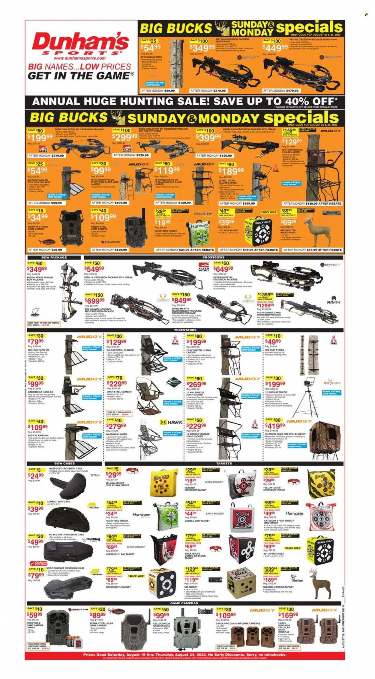 Dunham's Sports (IA, IL, IN, MI, MN, OH, SD, WI) Weekly Ad Flyer Specials August 19 to August 24, 2023