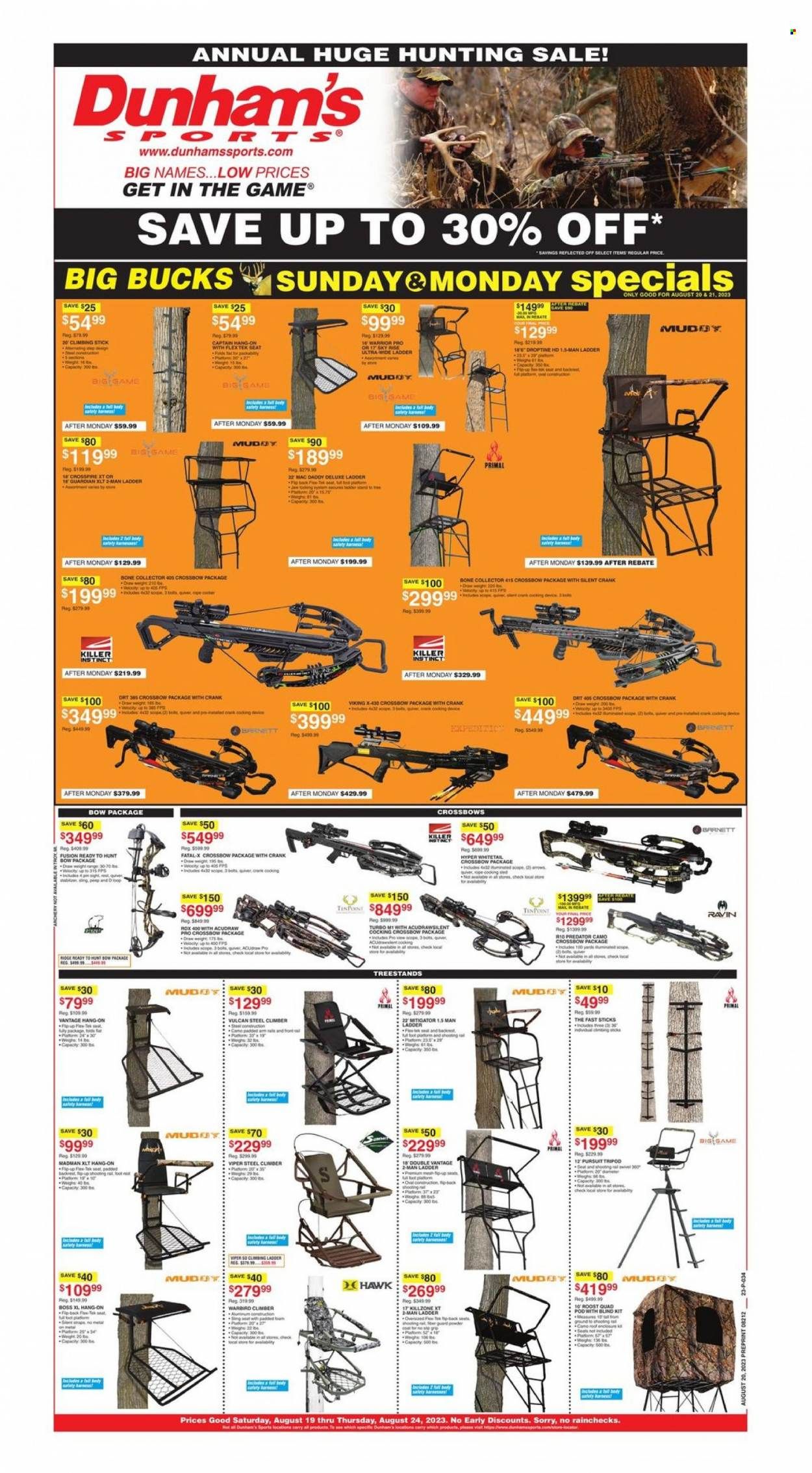 Dunham's Sports Weekly Ad Flyer Specials August 19 to August 24, 2023