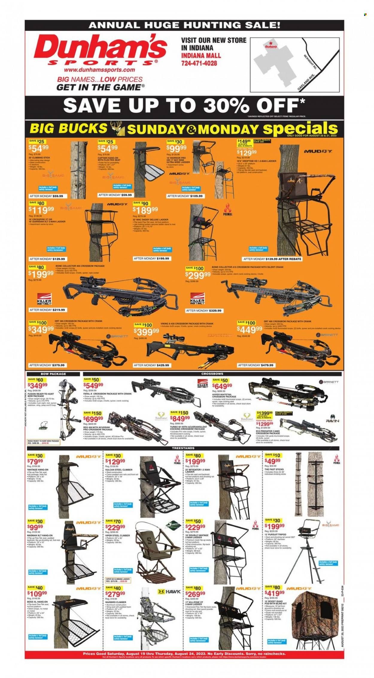 Dunham's Sports (PA) Weekly Ad Flyer Specials August 19 to August 24, 2023