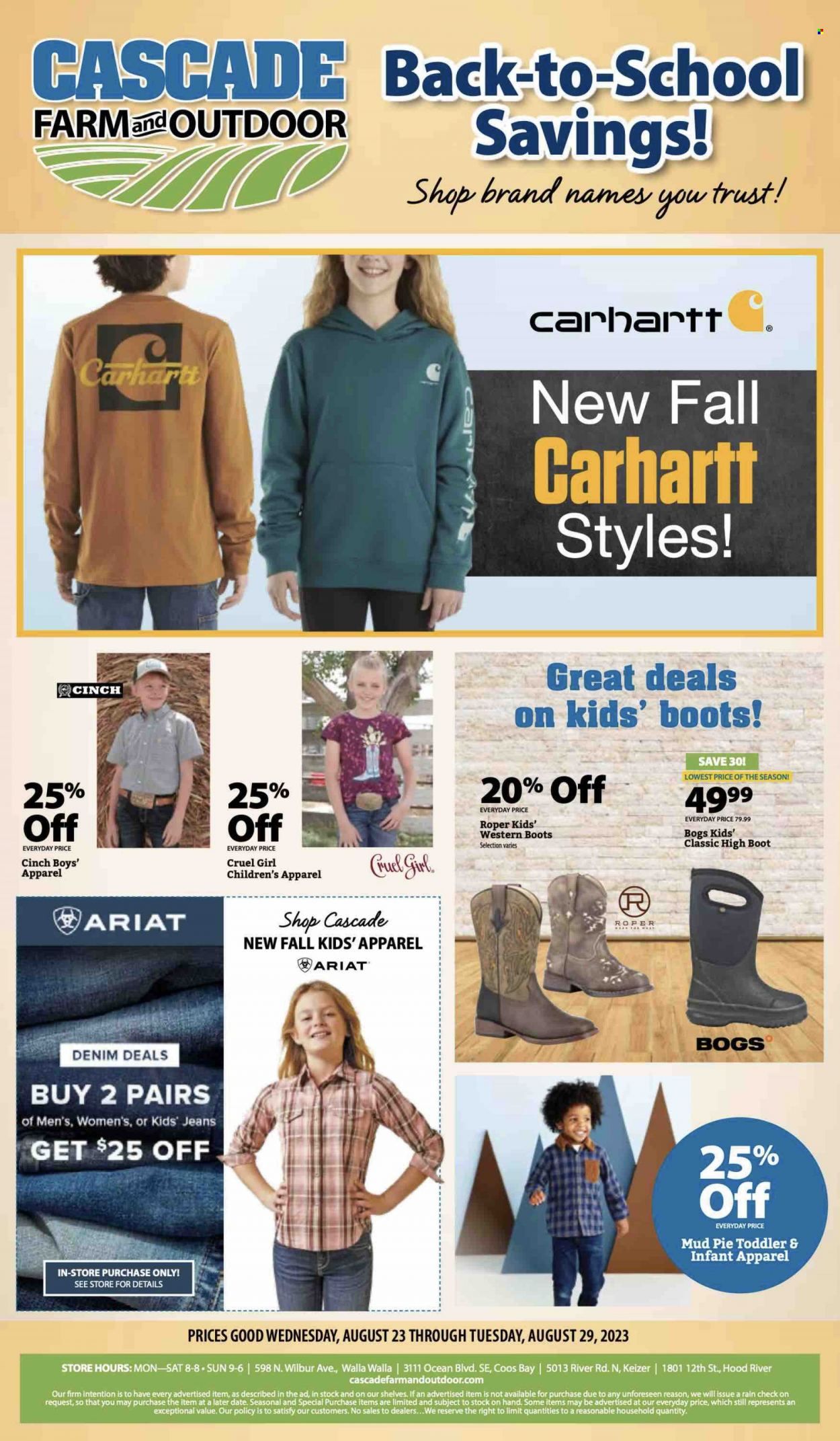 Cascade Farm And Outdoor (OR, WA) Weekly Ad Flyer Specials August 23 to August 29, 2023
