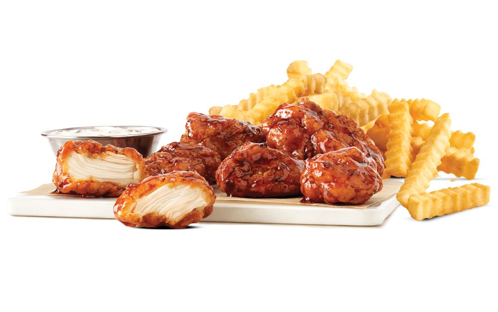 For Only $5 Get 6 Hot Honey BBQ or 6 Buffalo Boneless Wings and a Small Fry Online or In-app at Arby’s For Only $5 Get 6 Hot Honey BBQ or 6 Buffalo Boneless Wings and a Small Fry Online or In-app at Arby’s