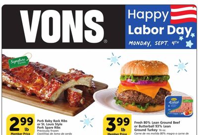 Vons (CA) Weekly Ad Flyer Specials August 30 to September 5, 2023