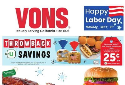 Vons (CA) Weekly Ad Flyer Specials August 30 to September 5, 2023