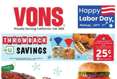 Vons (CA) Weekly Ad Flyer Specials August 30 to September 5, 2023