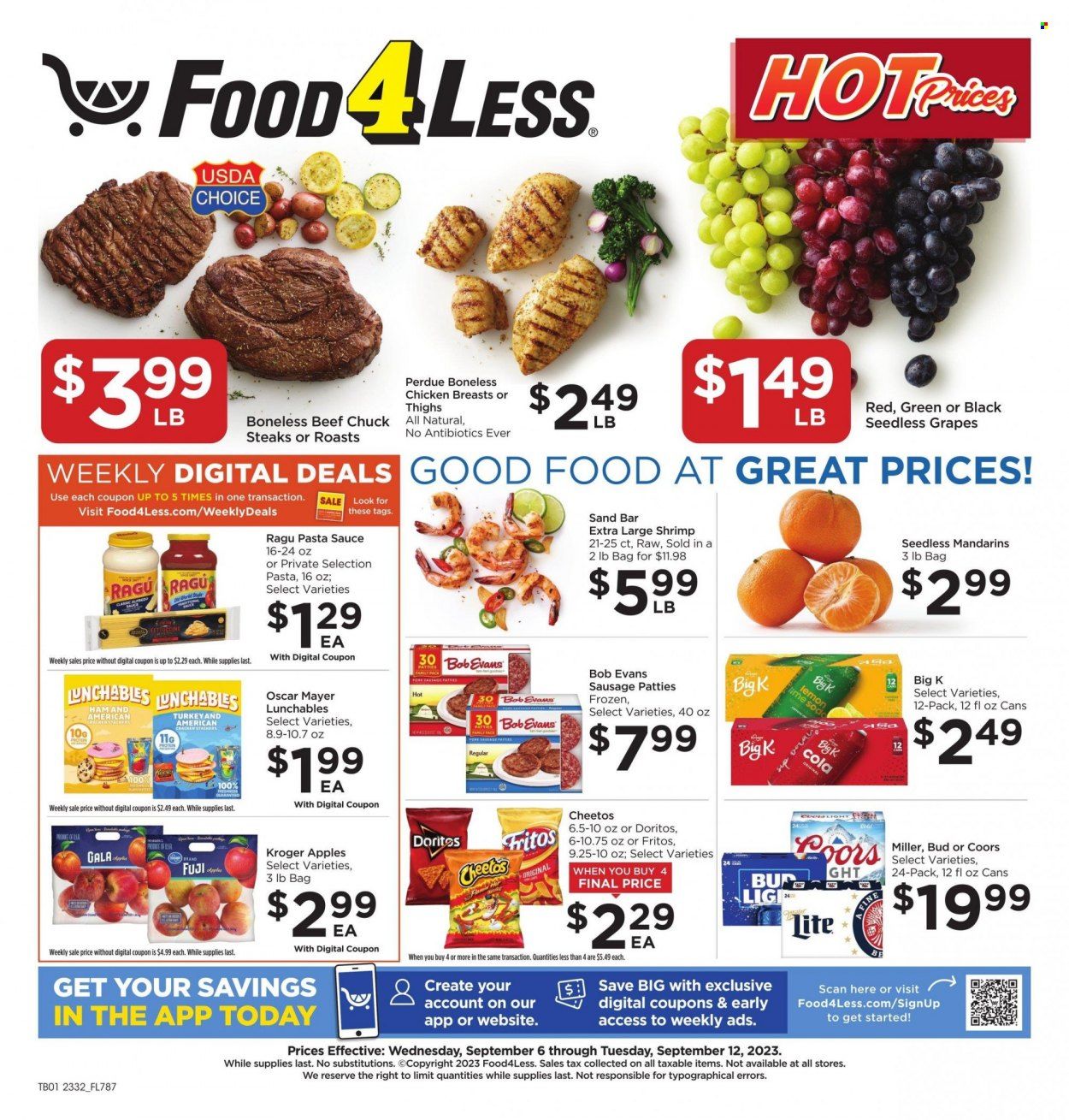 Food 4 Less (IN) Weekly Ad Flyer Specials September 6 to September 12, 2023
