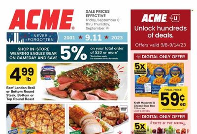 ACME (DE, NJ, NY, PA) Weekly Ad Flyer Specials September 8 to September 14, 2023