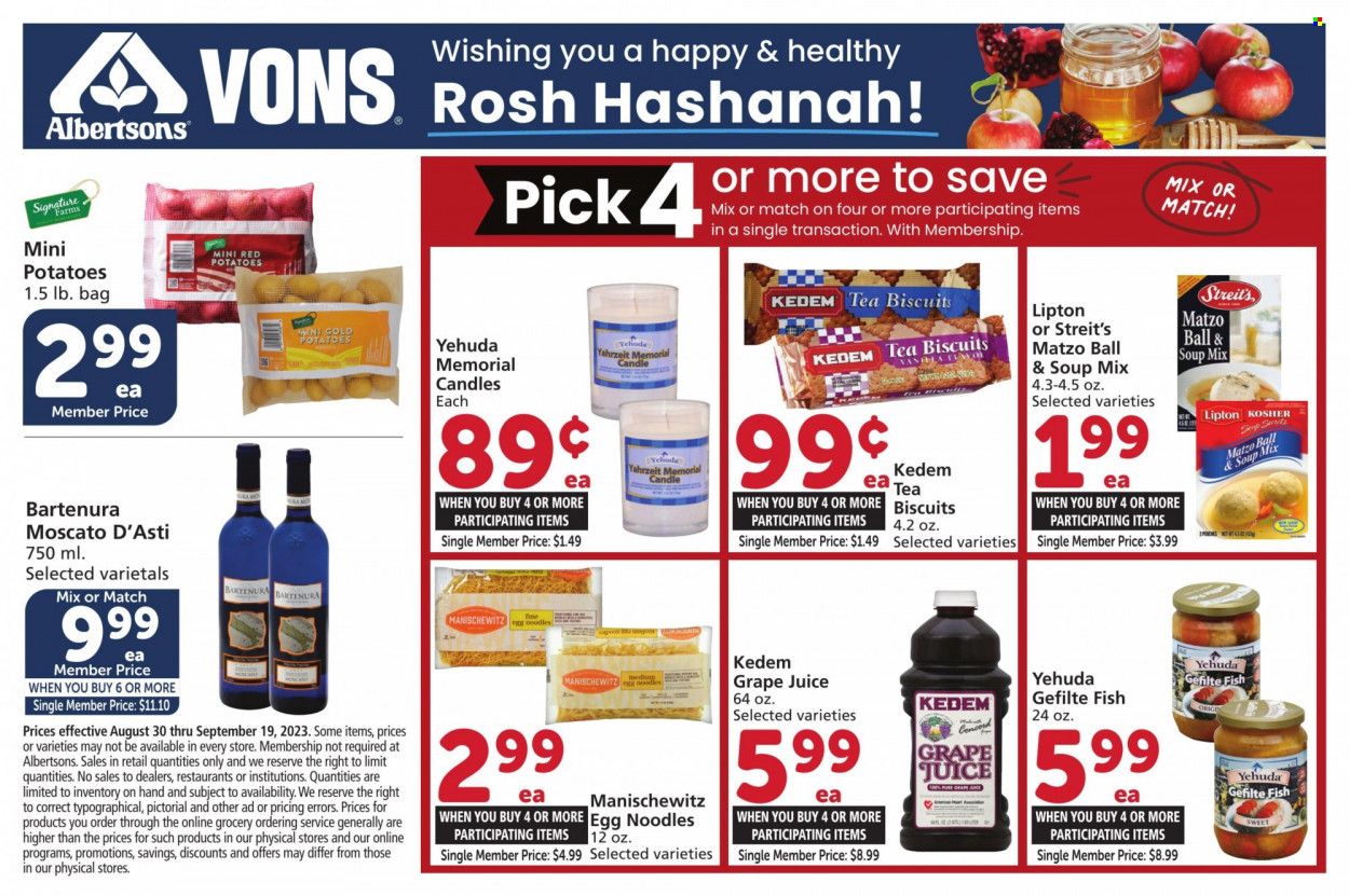 Vons (CA) Weekly Ad Flyer Specials August 30 to September 19, 2023