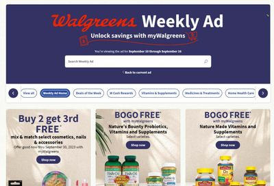 Walgreens Weekly Ad Flyer Specials September 10 to September 16, 2023