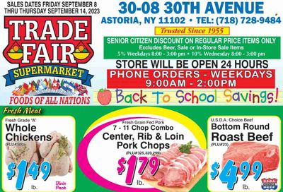 Trade Fair Supermarket (NY) Weekly Ad Flyer Specials September 8 to September 14, 2023