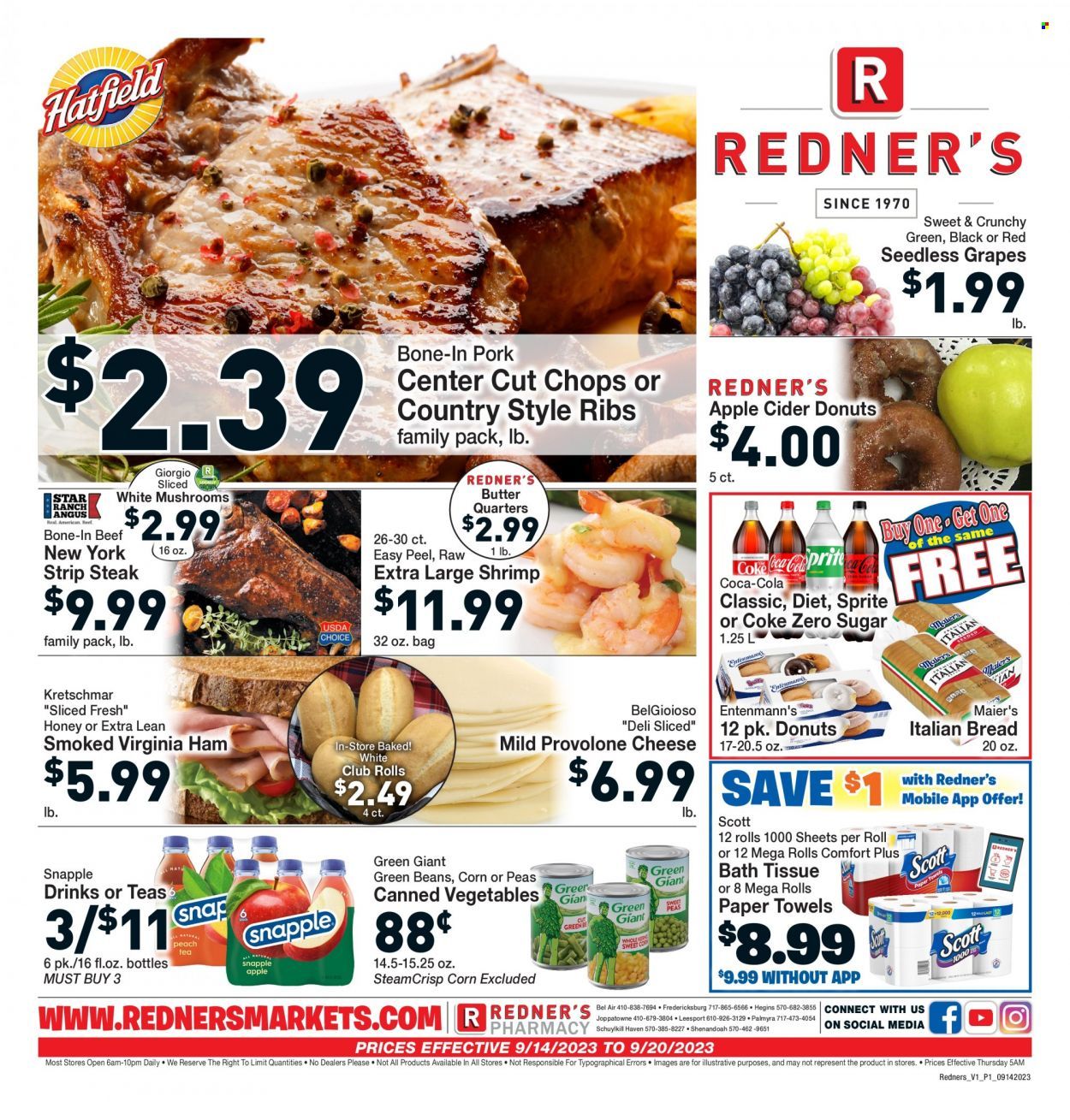 Redner's Markets (DE, MD, PA) Weekly Ad Flyer Specials September 14 to September 20, 2023