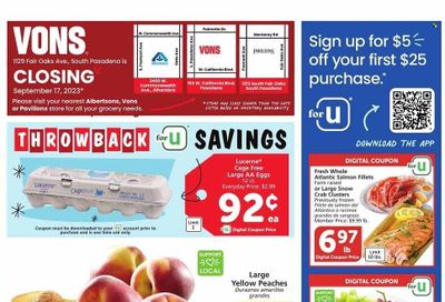 Vons (CA) Weekly Ad Flyer Specials September 13 to September 19, 2023
