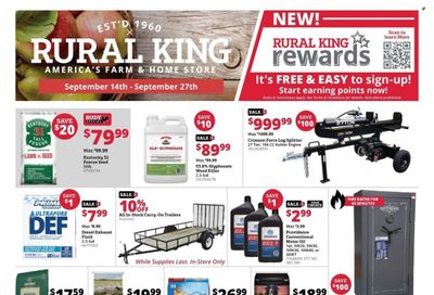 Rural King (IL, IN, KY, MO, VA) Weekly Ad Flyer Specials September 14 to September 27, 2023