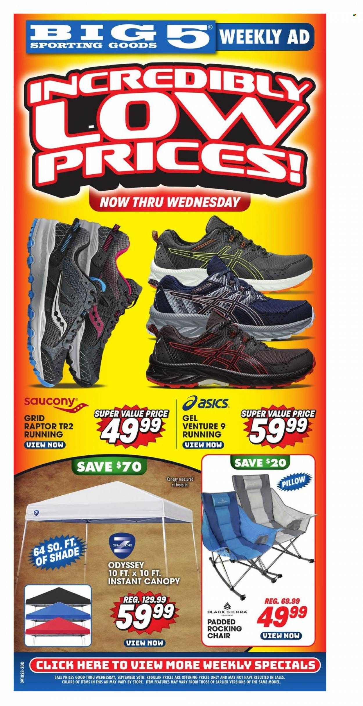 Big 5 (AZ, CA, CO, ID, NM, OR, UT, WA) Weekly Ad Flyer Specials September 18 to September 20, 2023