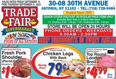 Trade Fair Supermarket (NY) Weekly Ad Flyer Specials September 15 to September 21, 2023