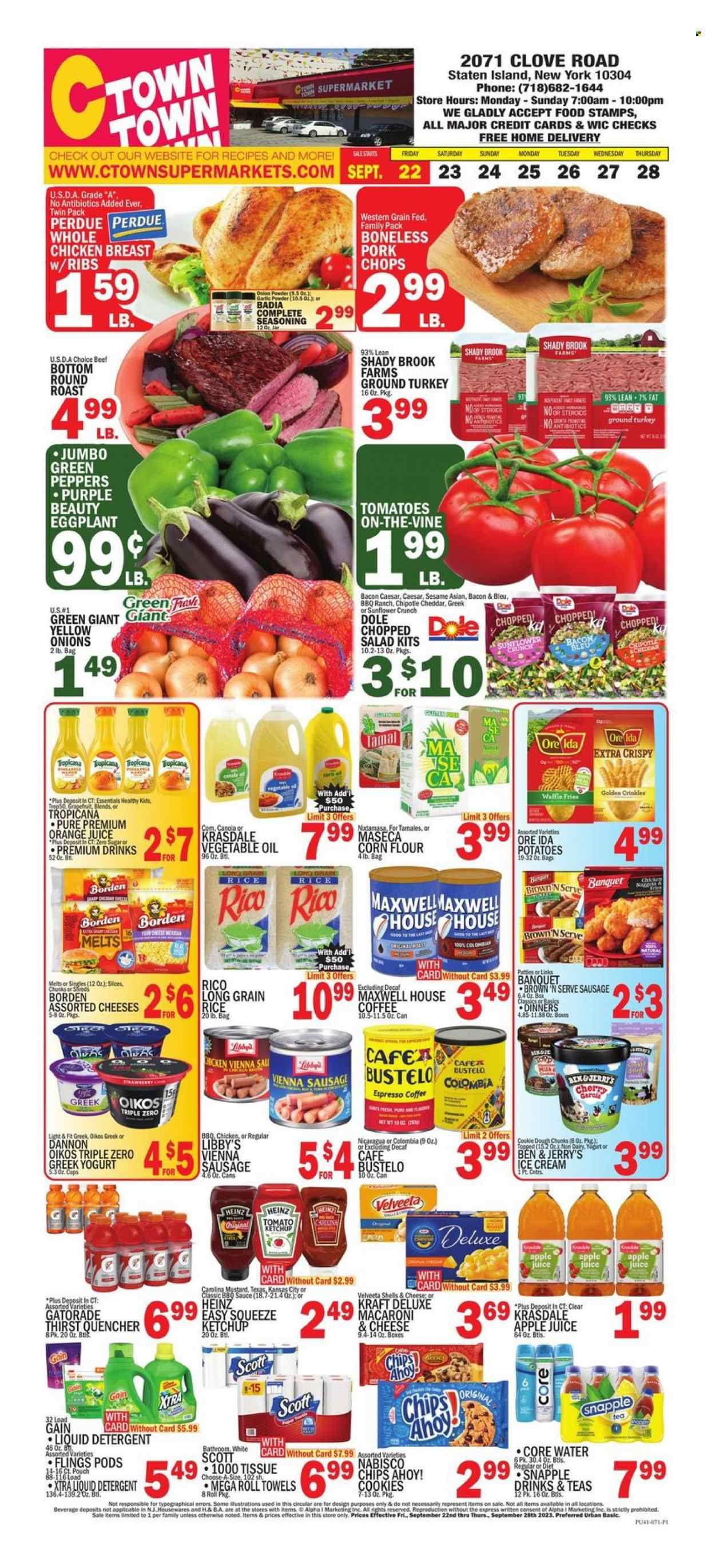 C-Town (CT, FL, MA, NJ, NY, PA) Weekly Ad Flyer Specials September 22 to September 28, 2023