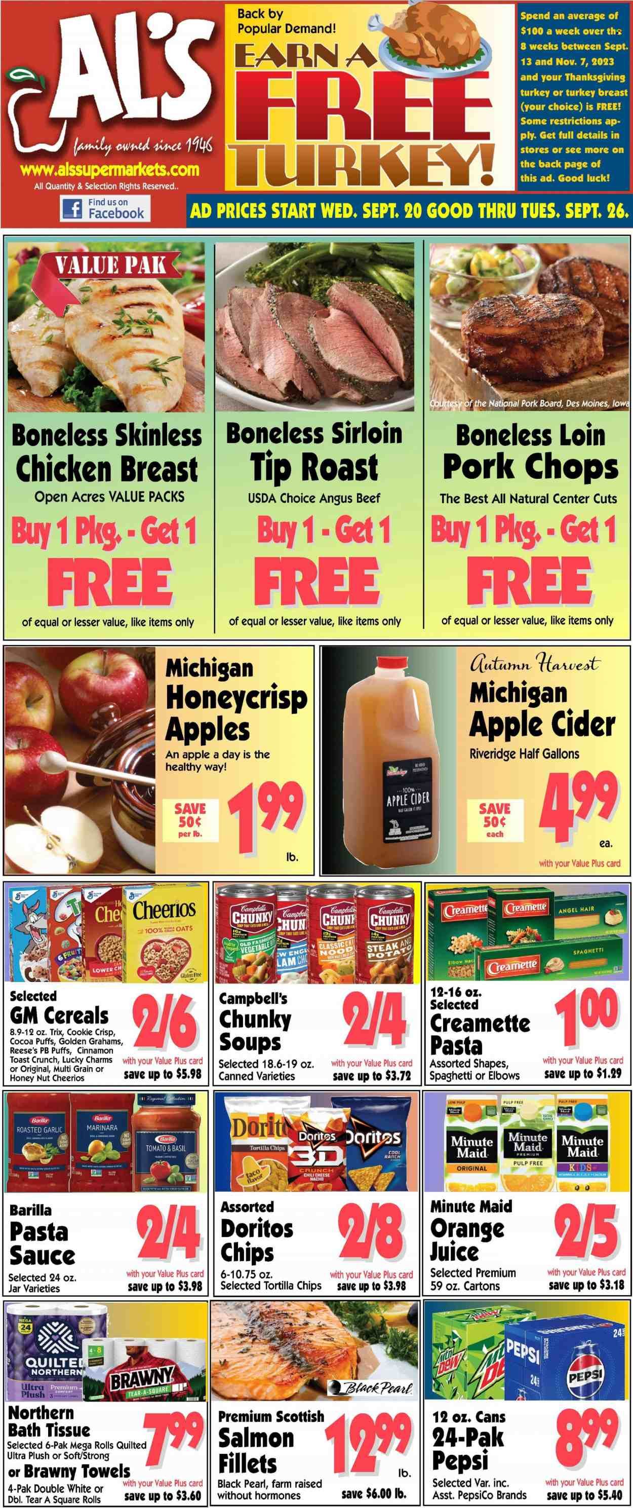 Al's Supermarket (IN) Weekly Ad Flyer Specials September 20 to September 26, 2023