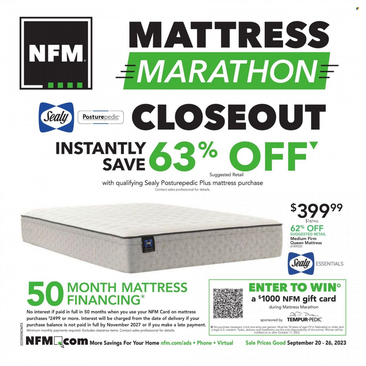 Nebraska Furniture Mart (IA, KS, NE, TX) Weekly Ad Flyer Specials September 20 to September 26, 2023
