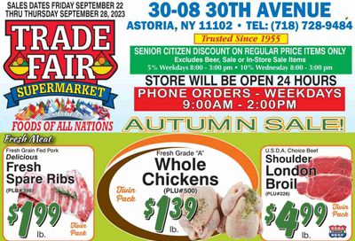 Trade Fair Supermarket (NY) Weekly Ad Flyer Specials September 22 to September 28, 2023