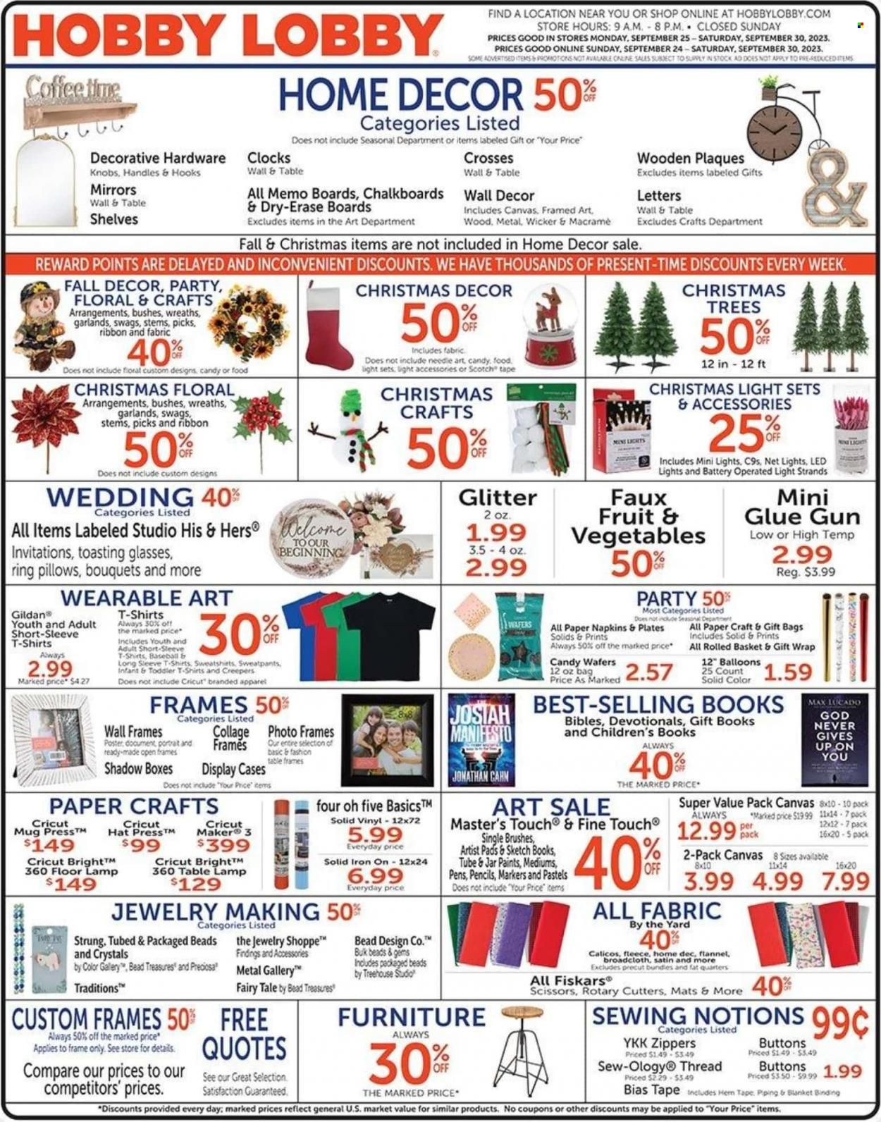 Hobby Lobby Weekly Ad Flyer Specials September 24 to September 30, 2023