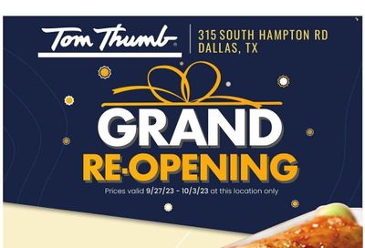 Tom Thumb (TX) Weekly Ad Flyer Specials September 27 to October 3, 2023