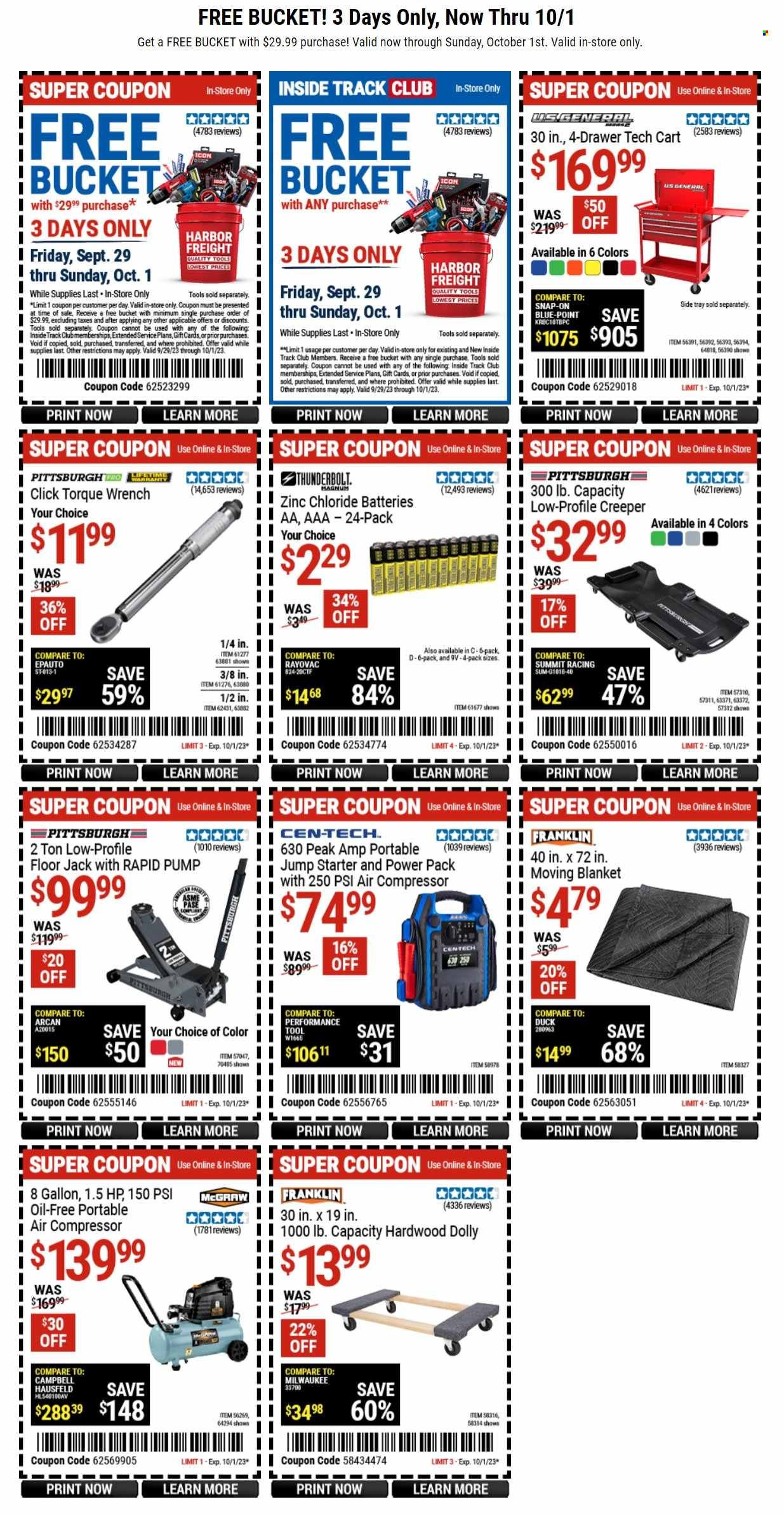 Harbor Freight Weekly Ad Flyer Specials September 29 to October 1, 2023
