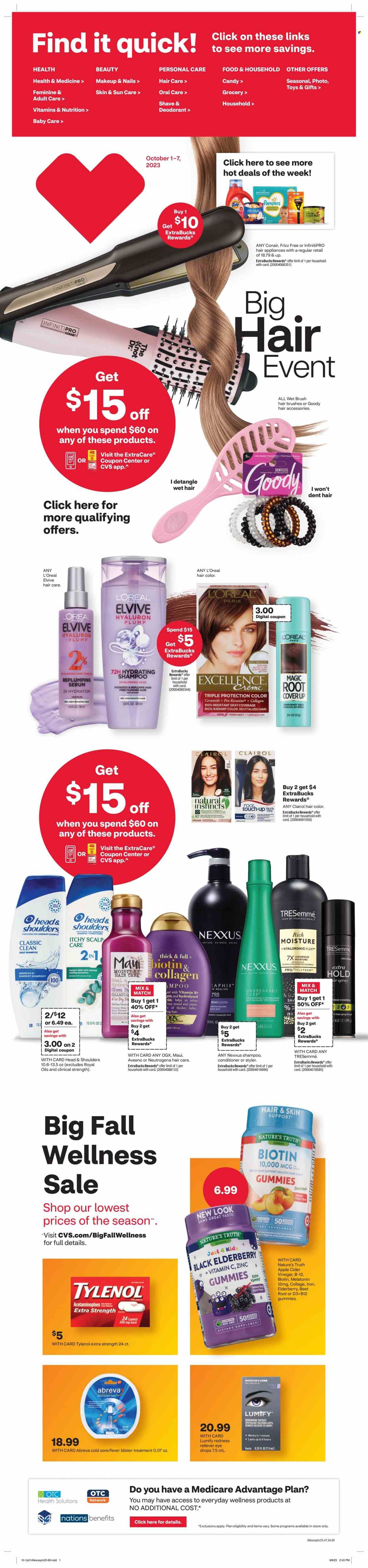 CVS Pharmacy Weekly Ad Flyer Specials October 1 to October 7, 2023