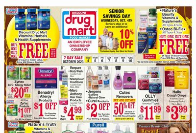 Discount Drug Mart (OH) Weekly Ad Flyer Specials October 4 to October 10, 2023