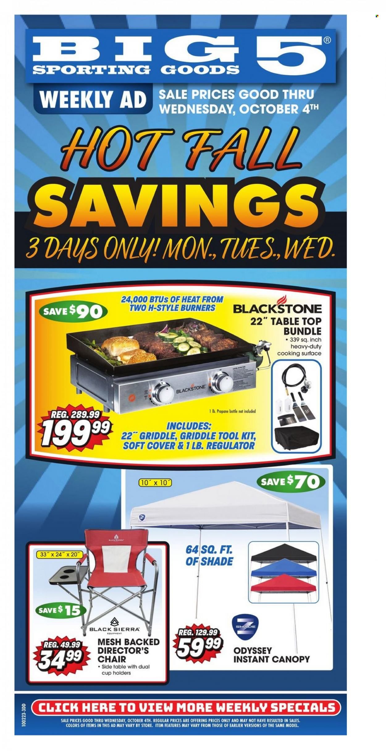 Big 5 (AZ, CA, CO, ID, NM, OR, UT, WA) Weekly Ad Flyer Specials October 2 to October 4, 2023