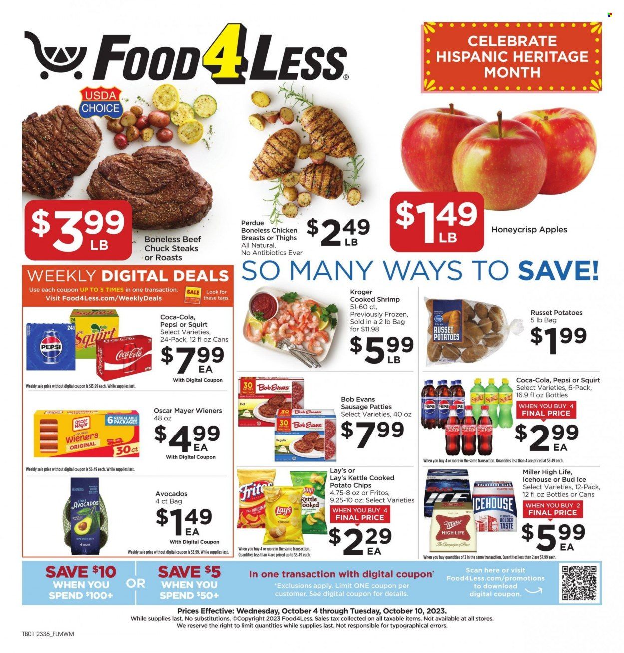 Food 4 Less (IL) Weekly Ad Flyer Specials October 4 to October 10, 2023
