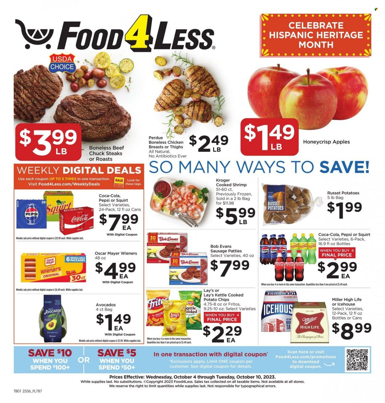 Food 4 Less (IN) Weekly Ad Flyer Specials October 4 to October 10, 2023