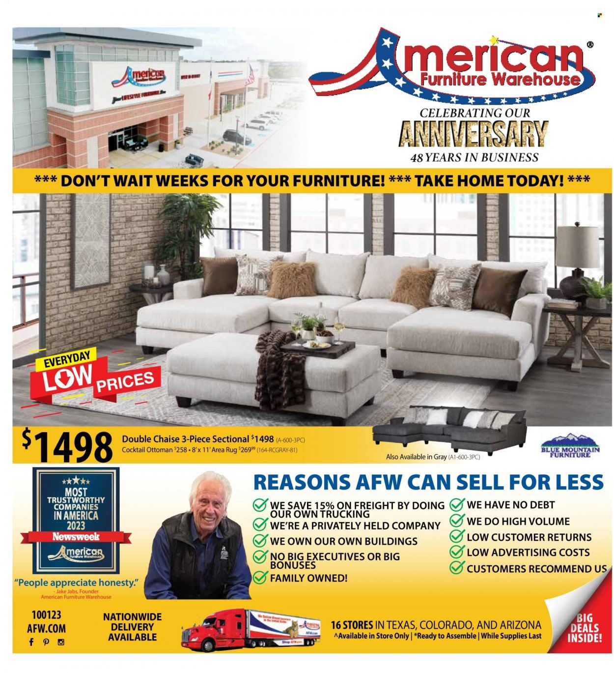 American Furniture Warehouse (AZ, CO, TX) Weekly Ad Flyer Specials October 1 to October 8, 2023