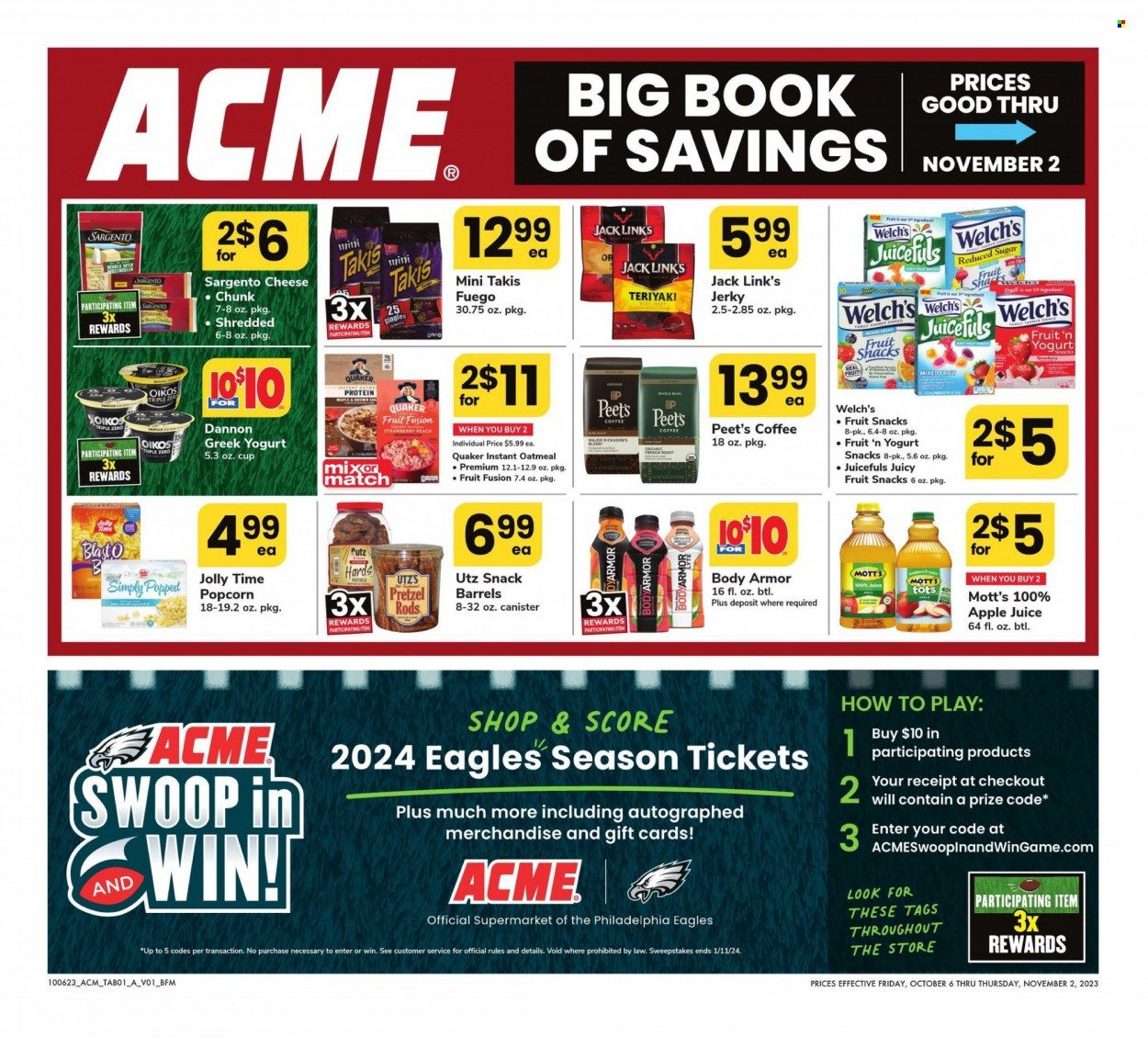 ACME (DE, NJ, NY, PA) Weekly Ad Flyer Specials October 6 to November 2, 2023