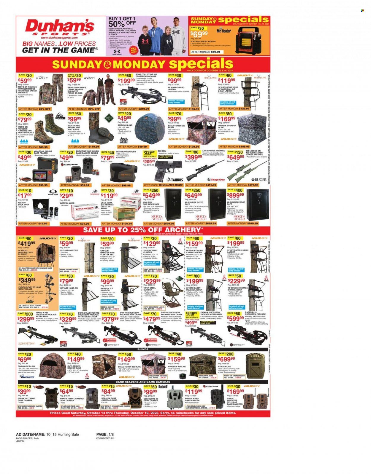 Dunham's Sports (MI, PA, WI) Weekly Ad Flyer Specials October 14 to October 19, 2023