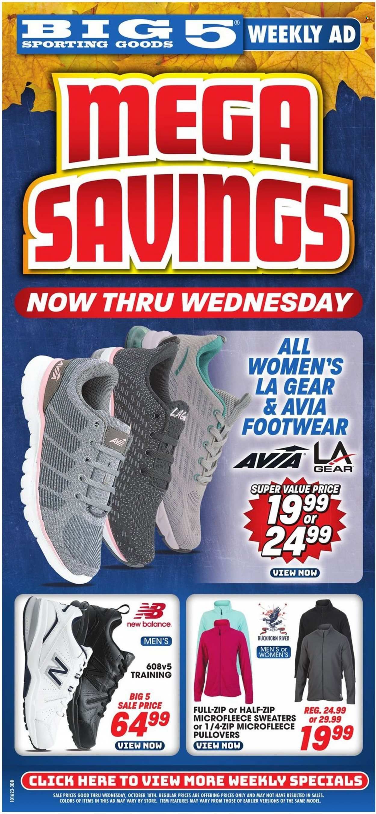 Big 5 (AZ, CA, CO, ID, NM, OR, UT, WA) Weekly Ad Flyer Specials October 16 to October 18, 2023
