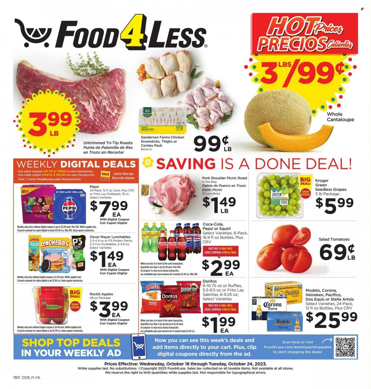 Food 4 Less (CA) Weekly Ad Flyer Specials October 18 to October 24, 2023