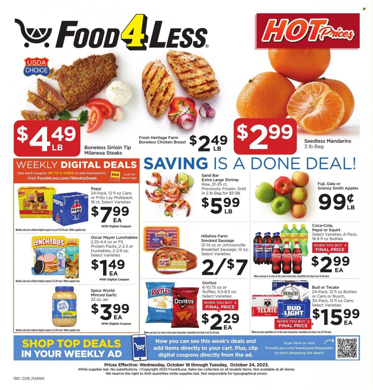 Food 4 Less (IL) Weekly Ad Flyer Specials October 18 to October 24, 2023
