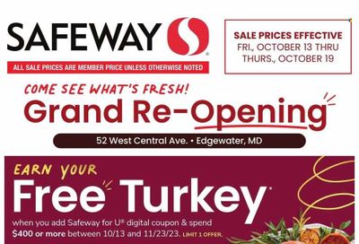 Safeway (MD) Weekly Ad Flyer Specials October 13 to October 19, 2023