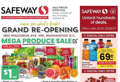 Safeway (DC) Weekly Ad Flyer Specials October 20 to October 26, 2023