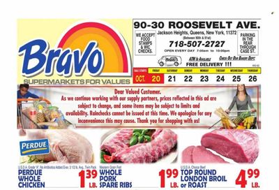 Bravo Supermarkets (CT, FL, MA, NJ, NY, PA) Weekly Ad Flyer Specials October 20 to October 26, 2023