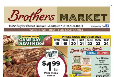 Brothers Market (IA, KS, MO) Weekly Ad Flyer Specials October 18 to October 24, 2023